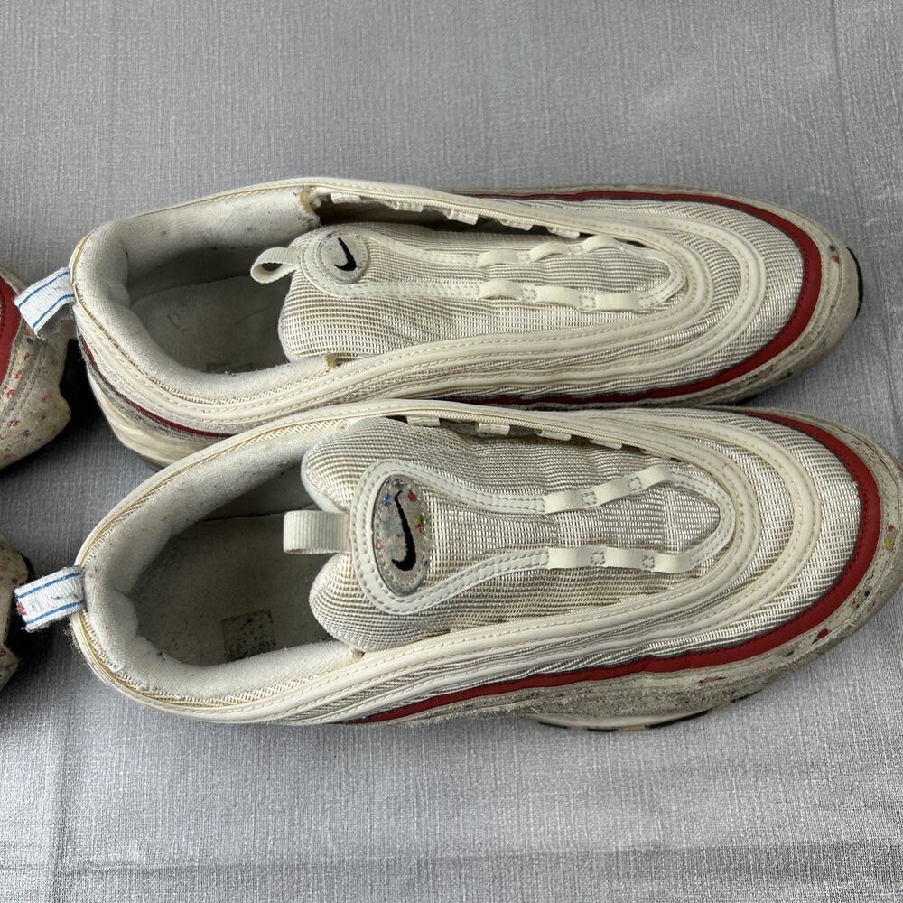 Nike Air Max 97 Retro OG Men’s 11.5 Sail University Red 312834-102 2-pairs Used - Picture 8 of 12